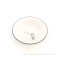 Pet Feeding Bowl 2 Sizes White Ceramic